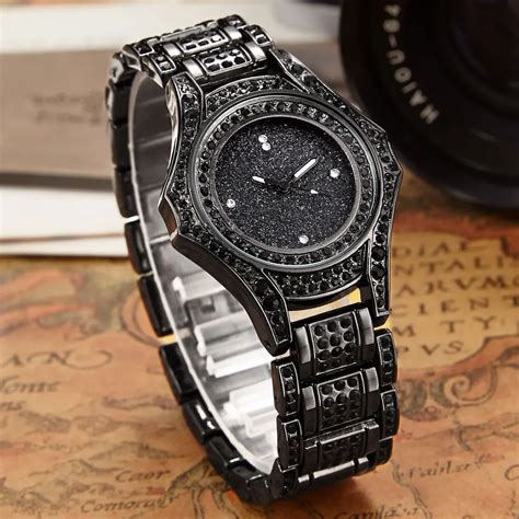 women's black watches with bling